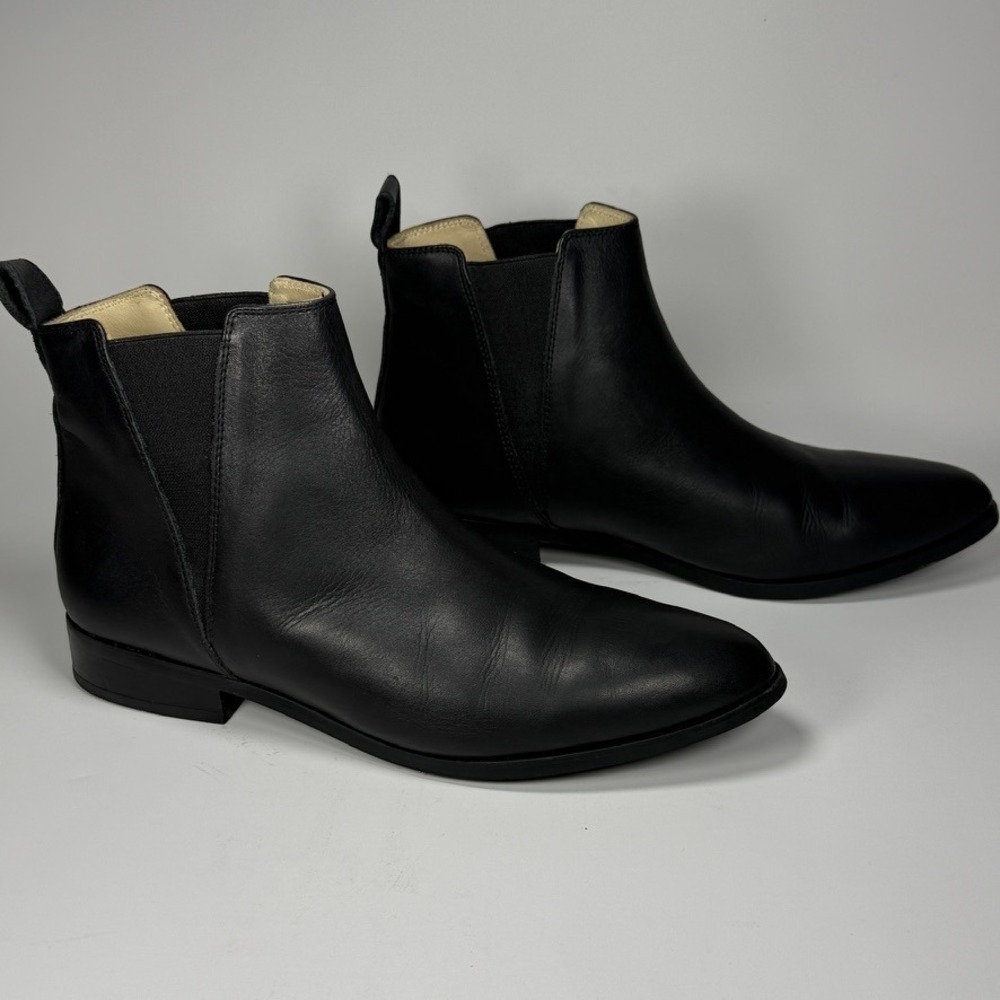 Nisolo Womens 9 Black Leather Pointed Toe Chelsea Ankle Boots Made in Peru - Picture 2 of 10